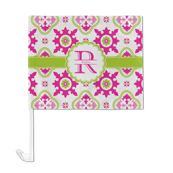 Suzani Floral Car Flag - Large - FRONT