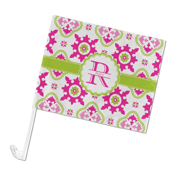 Custom Suzani Floral Car Flag - Large (Personalized)
