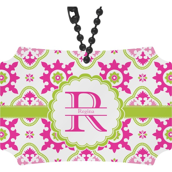 Custom Suzani Floral Rear View Mirror Ornament (Personalized)