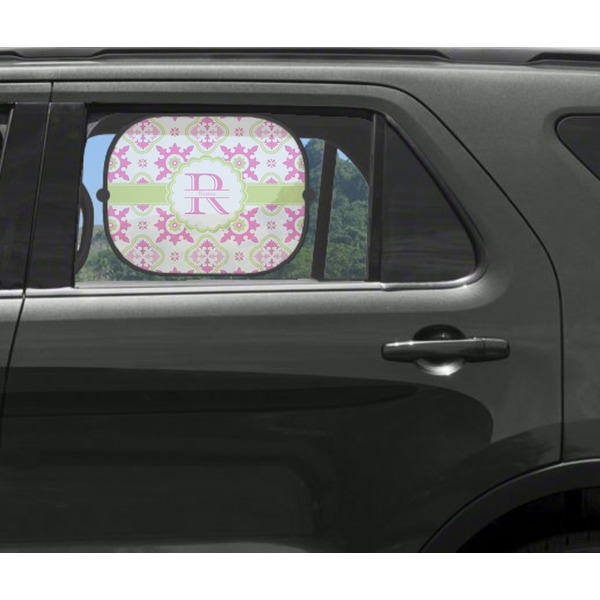 Suzani Floral Car Sun Shade Black - In Car Window