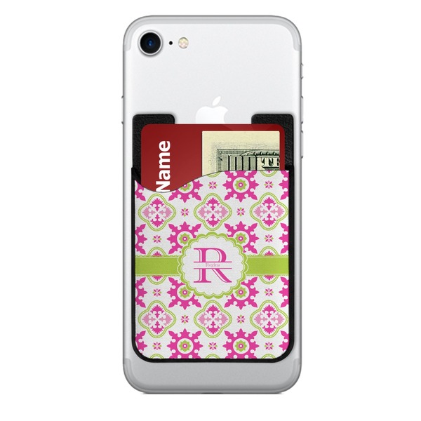 Custom Suzani Floral 2-in-1 Cell Phone Credit Card Holder & Screen Cleaner (Personalized)