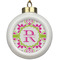 Suzani Floral Ceramic Ball Ornament (Personalized)