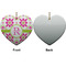 Suzani Floral Ceramic Flat Ornament - Heart Front & Back (APPROVAL)