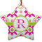 Suzani Floral Ceramic Flat Ornament - Star (Front)