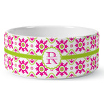 Suzani Floral Ceramic Dog Bowl (Personalized)