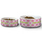 Suzani Floral Ceramic Dog Bowls - Size Comparison