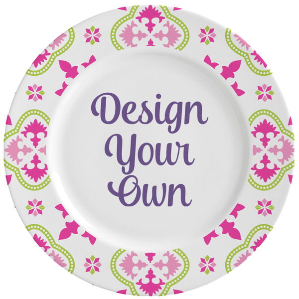 Custom Suzani Floral Ceramic Dinner Plates (Set of 4) (Personalized)