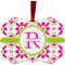 Suzani Floral Christmas Ornament (Front View)