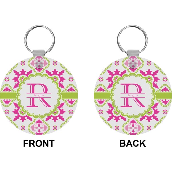 Suzani Floral Circle Keychain (Front + Back)
