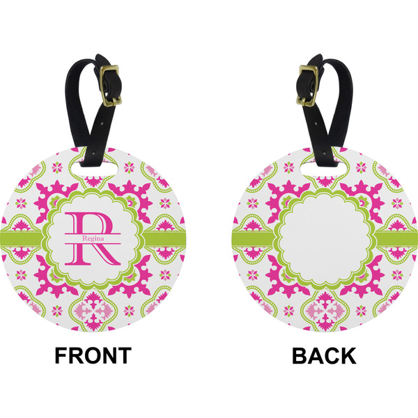Suzani Floral Circle Luggage Tag (Front + Back)