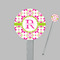 Suzani Floral Clear Plastic 7" Stir Stick - Round - Closeup