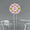 Suzani Floral 5.5" Round Plastic Stir Sticks - Clear (Personalized)