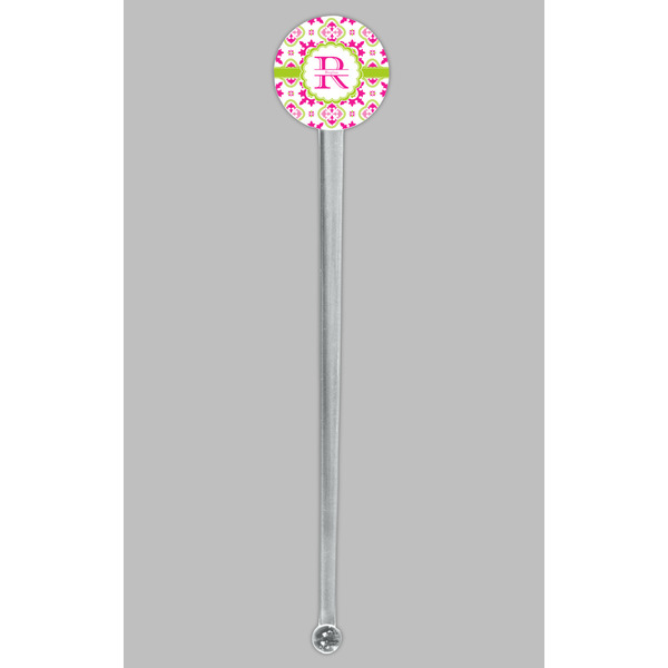 Suzani Floral Clear Plastic 7" Stir Stick - Round - Single Stick