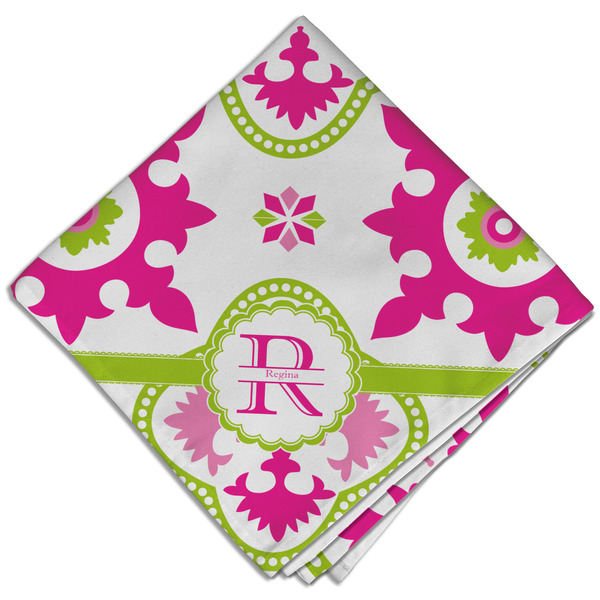 Custom Suzani Floral Cloth Dinner Napkin - Single w/ Name and Initial
