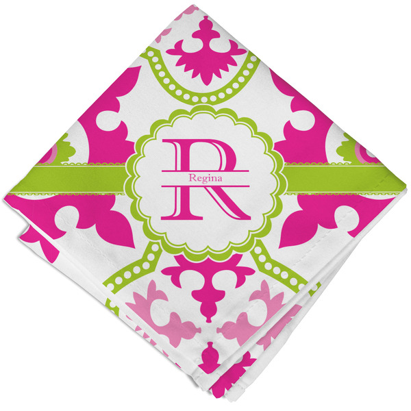 Custom Suzani Floral Cloth Napkin w/ Name and Initial
