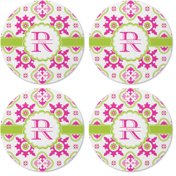 Suzani Floral Coaster Round Rubber Back - Apvl