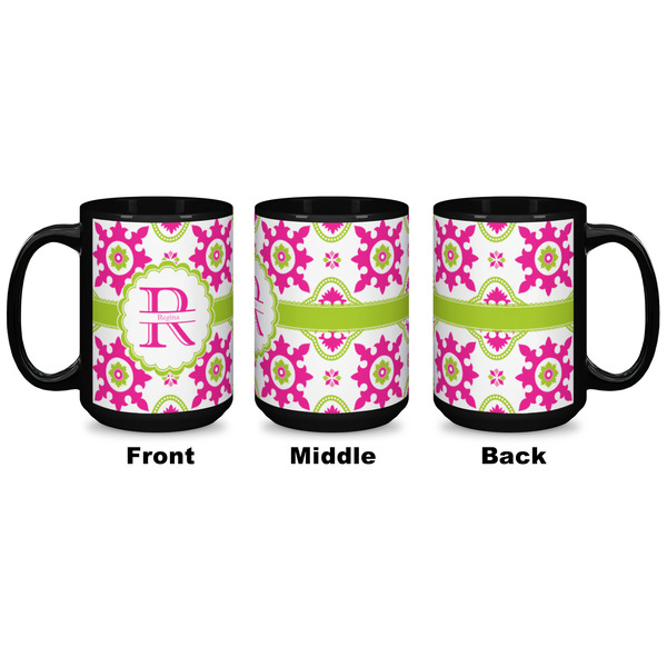 Suzani Floral Coffee Mug - 15 oz - Black APPROVAL