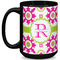 Suzani Floral 15 Oz Coffee Mug - Black (Personalized)