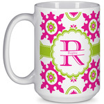 Suzani Floral 15 Oz Coffee Mug - White (Personalized)
