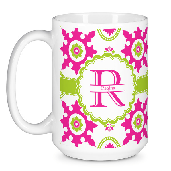Suzani Floral Coffee Mug - 15 oz - White