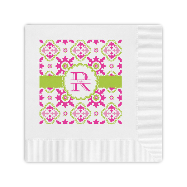 Custom Suzani Floral Coined Cocktail Napkins (Personalized)
