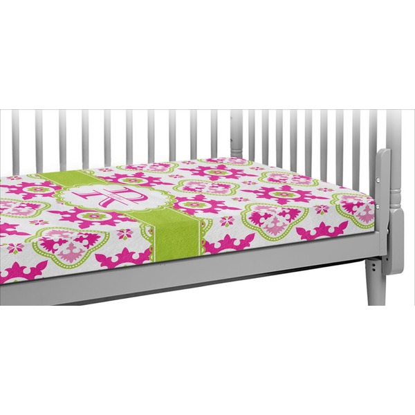 Custom Suzani Floral Crib Fitted Sheet (Personalized)