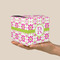Suzani Floral Cube Favor Gift Box - On Hand - Scale View