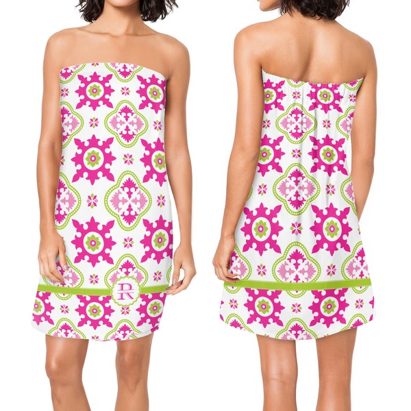 Suzani Floral Custom Bath Wrap - Front & Back View