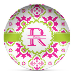 Suzani Floral Microwave Safe Plastic Plate - Composite Polymer (Personalized)