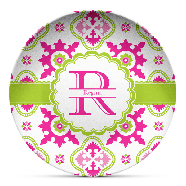 Custom Suzani Floral Microwave Safe Plastic Plate - Composite Polymer (Personalized)