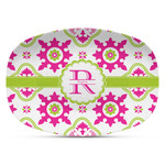 Suzani Floral Plastic Platter - Microwave & Oven Safe Composite Polymer (Personalized)