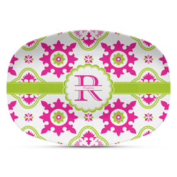 Suzani Floral Plastic Platter - Microwave & Oven Safe Composite Polymer (Personalized)