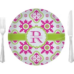 Suzani Floral 10" Glass Lunch / Dinner Plates - Single or Set (Personalized)