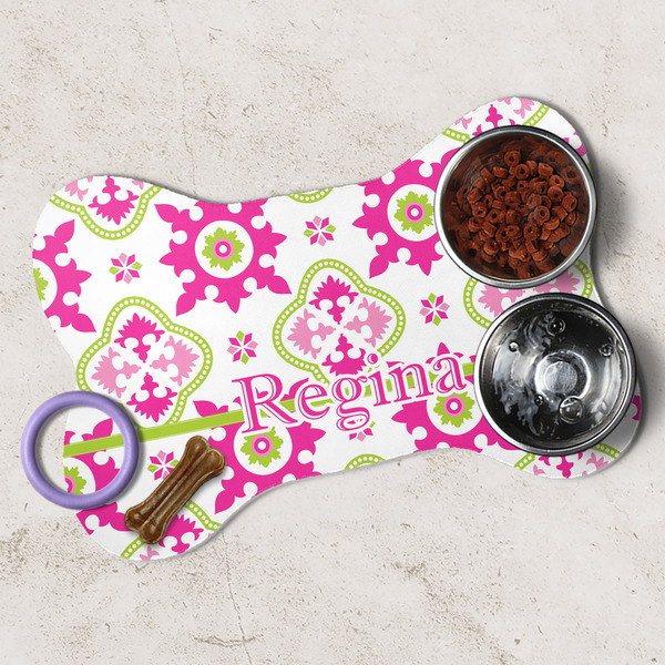 Suzani Floral Dog Bone Shaped Mat Lifestyle