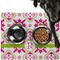 Suzani Floral Dog Food Mat - Large w/ Name and Initial