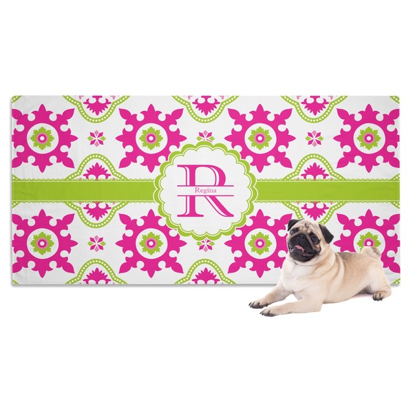 Custom Suzani Floral Dog Towel (Personalized)
