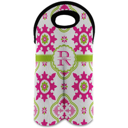 Suzani Floral Wine Tote Bag (2 Bottles) (Personalized)
