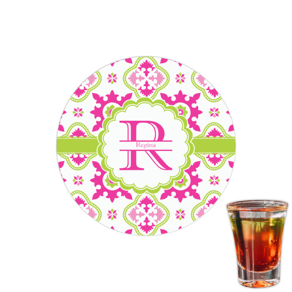 Custom Suzani Floral Printed Drink Topper - 1.5" (Personalized)