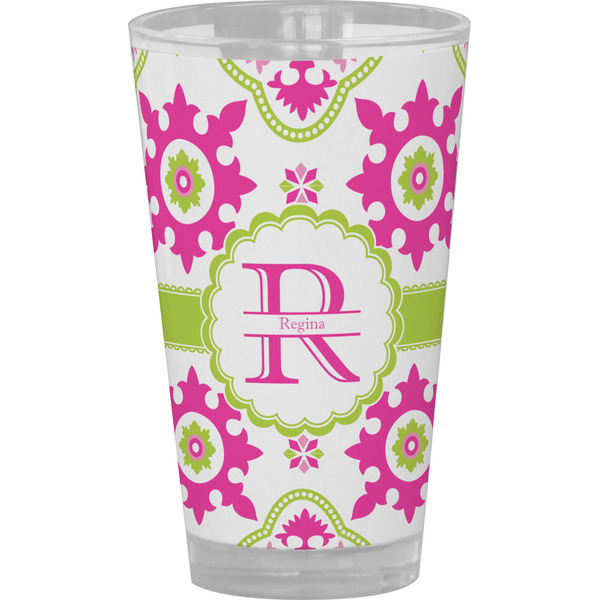 Custom Suzani Floral Pint Glass - Full Color (Personalized)