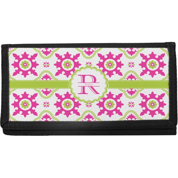 Custom Suzani Floral Canvas Checkbook Cover (Personalized)