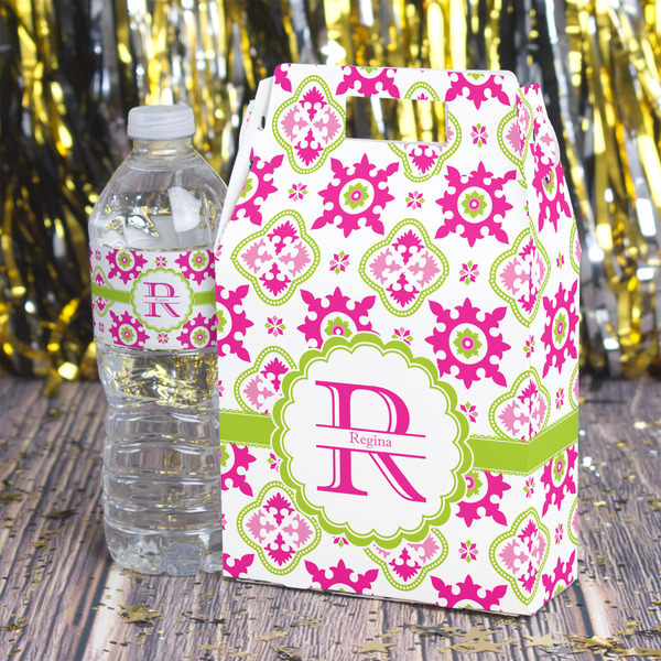 Suzani Floral Gable Favor Box - In Context