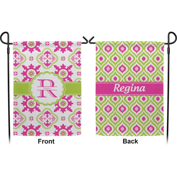 Suzani Floral Garden Flag - Double Sided Front and Back