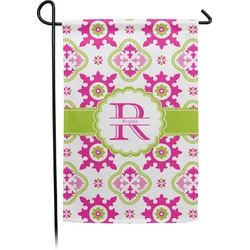 Suzani Floral Small Garden Flag - Double Sided w/ Name and Initial