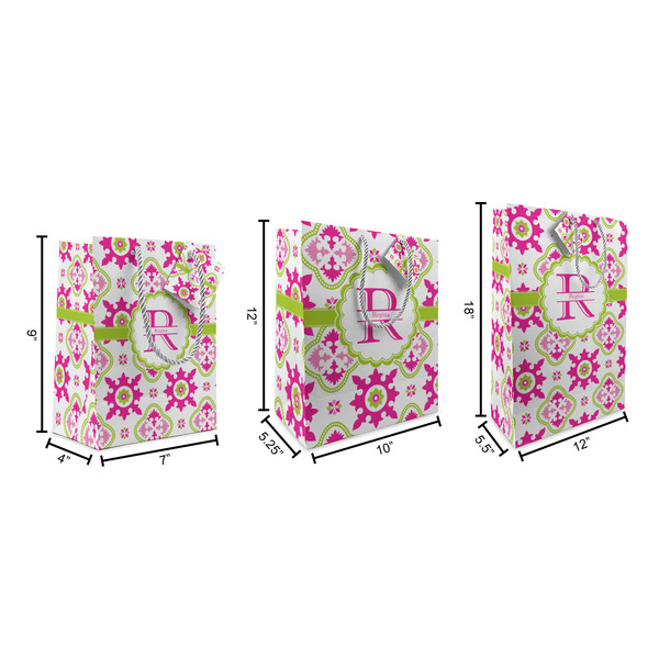 Suzani Floral Gift Bags - All Sizes - Dimensions