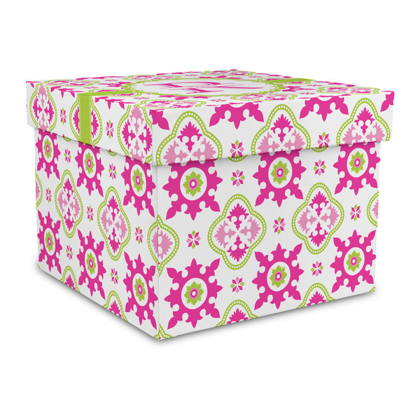 Custom Suzani Floral Gift Box with Lid - Canvas Wrapped - Large (Personalized)