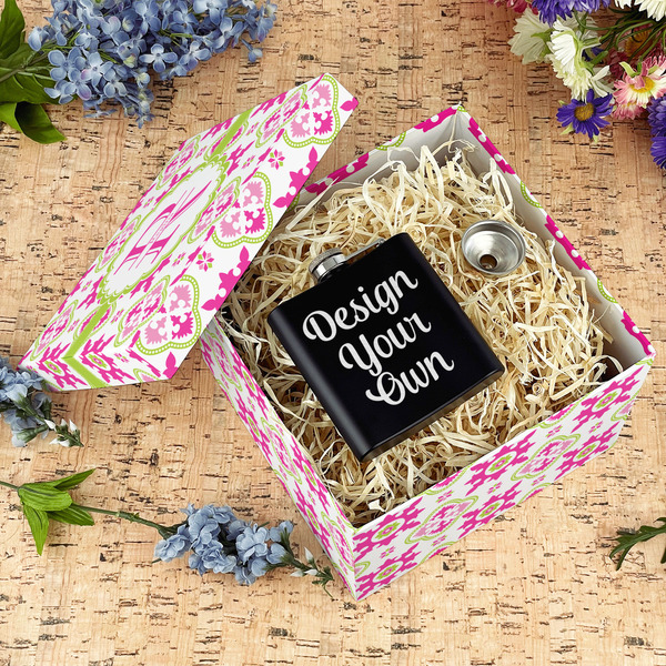 Suzani Floral Gift Boxes with Lid - Canvas Wrapped - Large - In Context