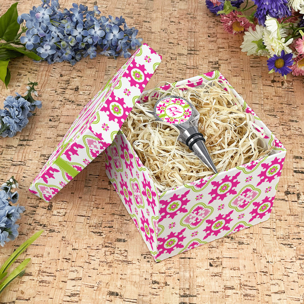 Suzani Floral Gift Boxes with Lid - Canvas Wrapped - Medium - In Context
