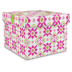 Suzani Floral Gift Box with Lid - Canvas Wrapped - X-Large (Personalized)