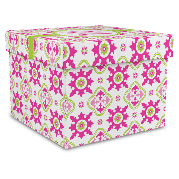 Custom Suzani Floral Gift Box with Lid - Canvas Wrapped - X-Large (Personalized)