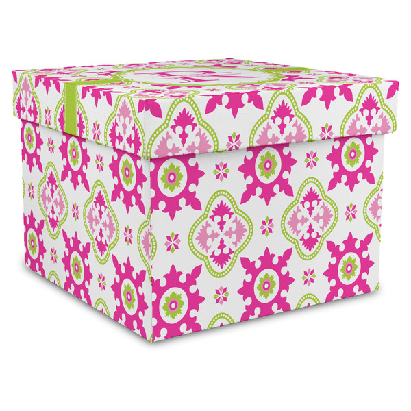 Custom Suzani Floral Gift Box with Lid - Canvas Wrapped - XX-Large (Personalized)
